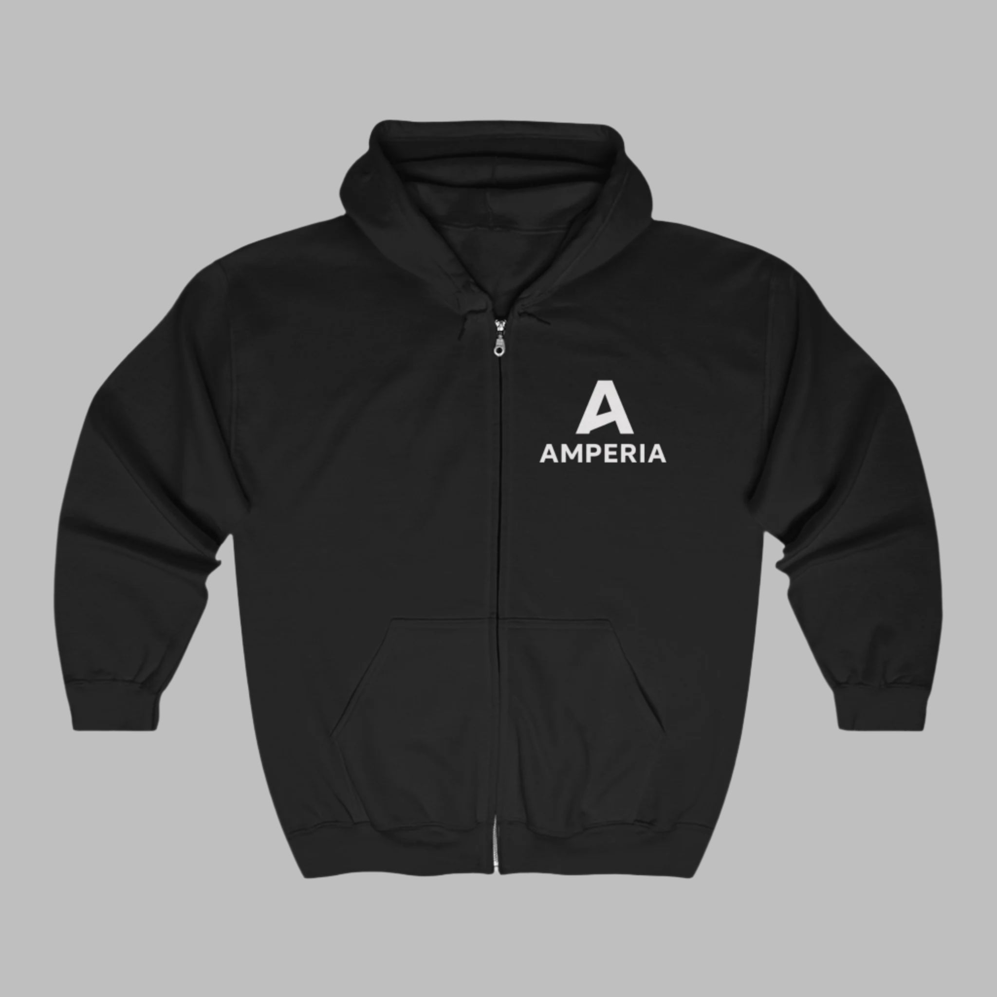 Amperia Full Zip Hoodie - Cozy Unisex Sweatshirt for Everyday Wear.