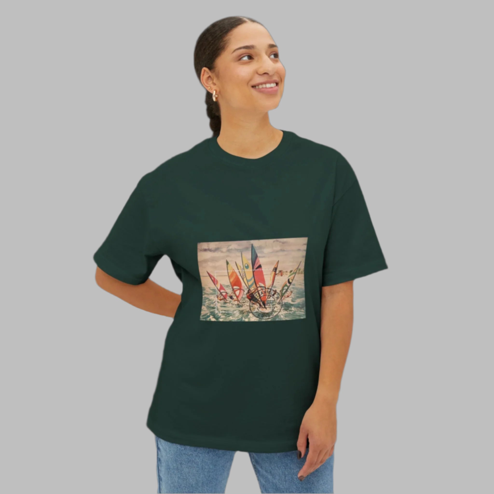 Olympic Sailing Unisex Oversized Tee, Casual Summer Shirt.