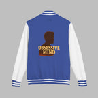 Unisex Heavyweight Letterman Jacket with Obsessed Mind Design, Stylish Jacket.