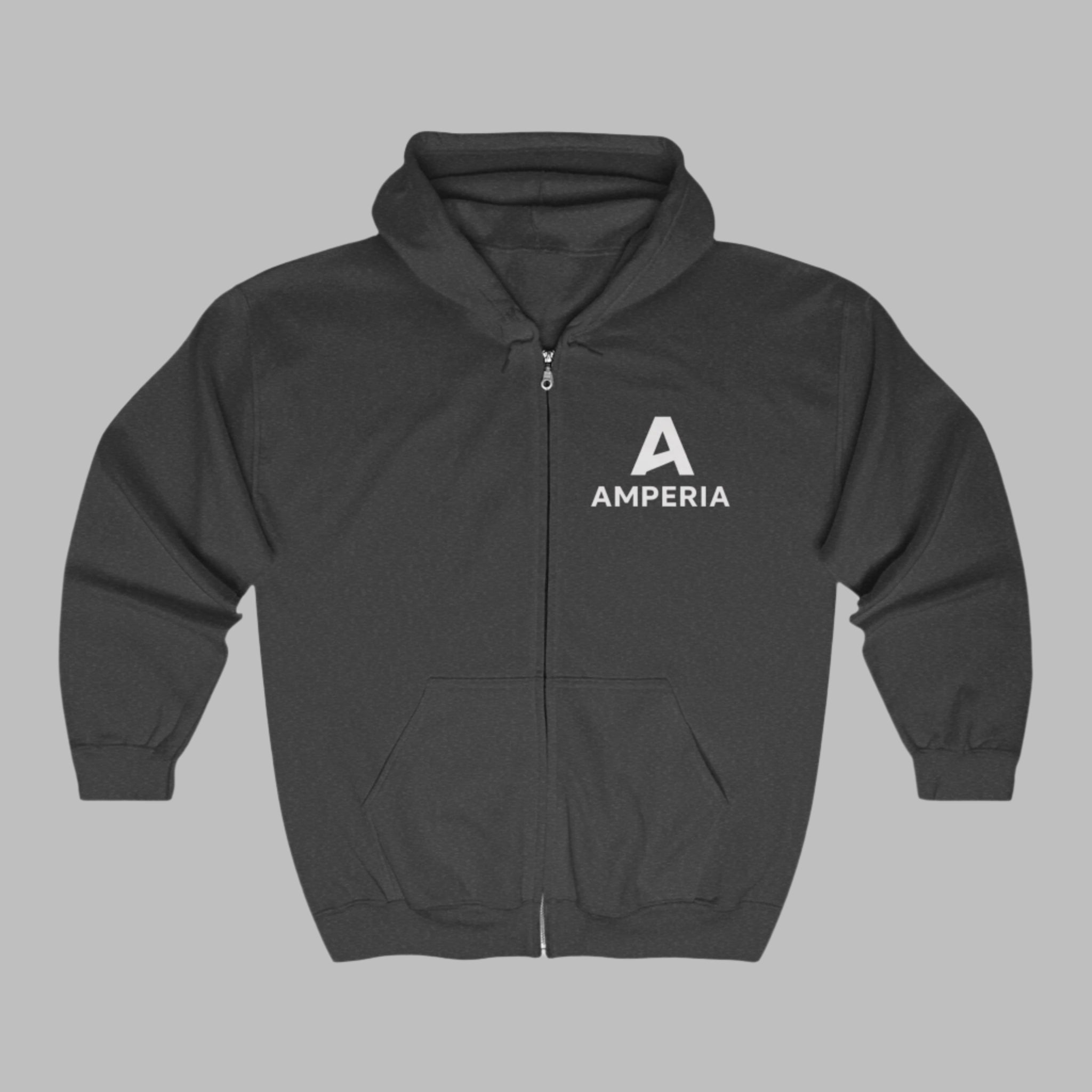 Amperia Full Zip Hoodie - Cozy Unisex Sweatshirt for Everyday Wear.