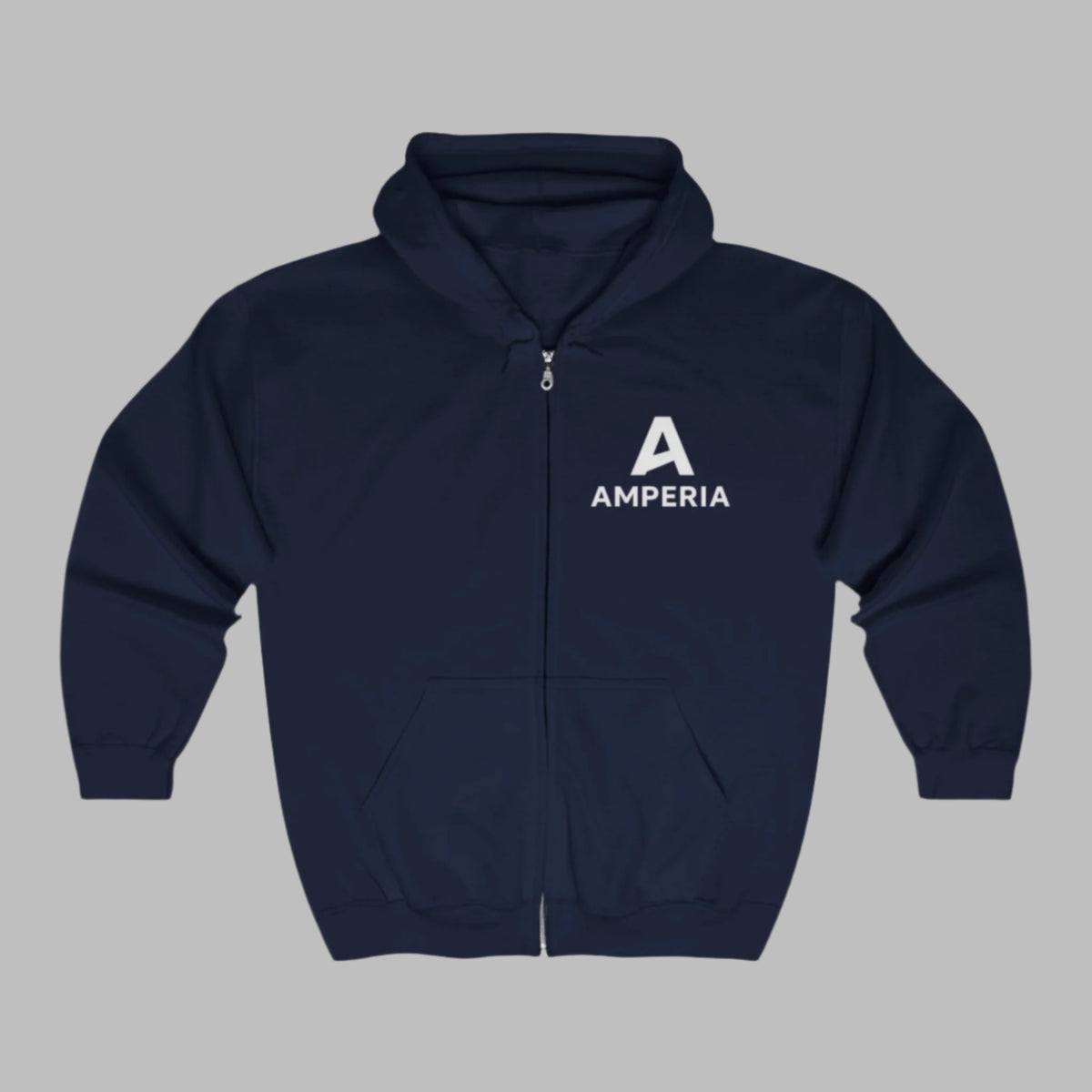 Amperia Full Zip Hoodie - Cozy Unisex Sweatshirt for Everyday Wear.