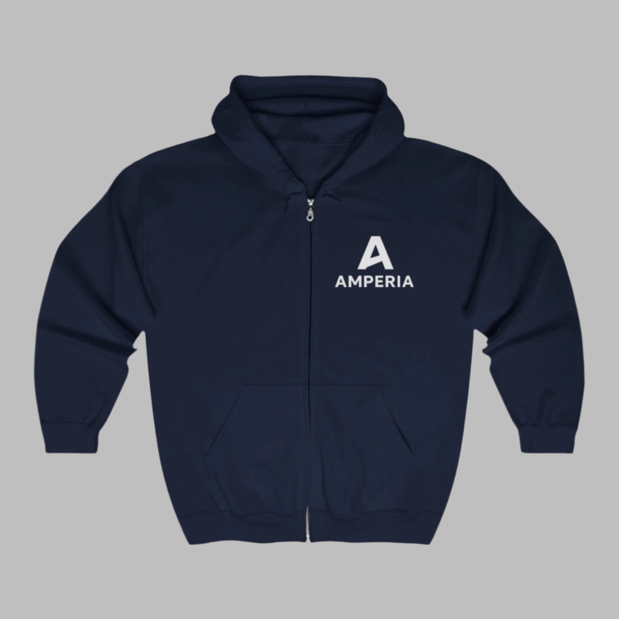 Amperia Full Zip Hoodie - Cozy Unisex Sweatshirt for Everyday Wear.