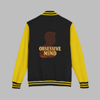 Unisex Heavyweight Letterman Jacket with Obsessed Mind Design, Stylish Jacket.