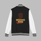 Unisex Heavyweight Letterman Jacket with Obsessed Mind Design, Stylish Jacket.