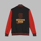 Unisex Heavyweight Letterman Jacket with Obsessed Mind Design, Stylish Jacket.