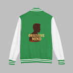 Unisex Heavyweight Letterman Jacket with Obsessed Mind Design, Stylish Jacket.