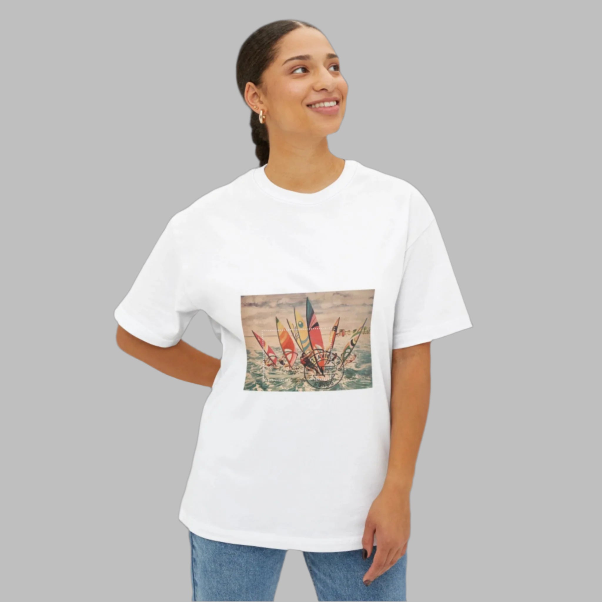 Olympic Sailing Unisex Oversized Tee, Casual Summer Shirt.